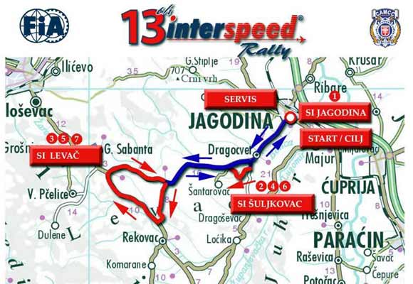 13. Interspeed Rally - itinerer i mapa takmičenja
