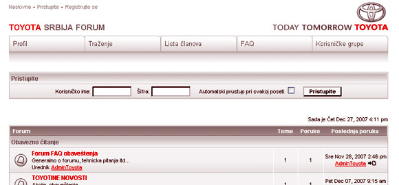 Pokrenut forum Toyota Srbija