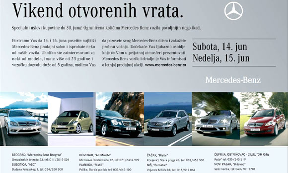 Mercedes-Benz Srbija i Crna Gora - Vikend otvorenih vrata