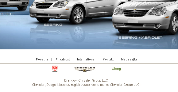 Nove internet stranice za Chrysler, Jeep i Dodge u Srbiji