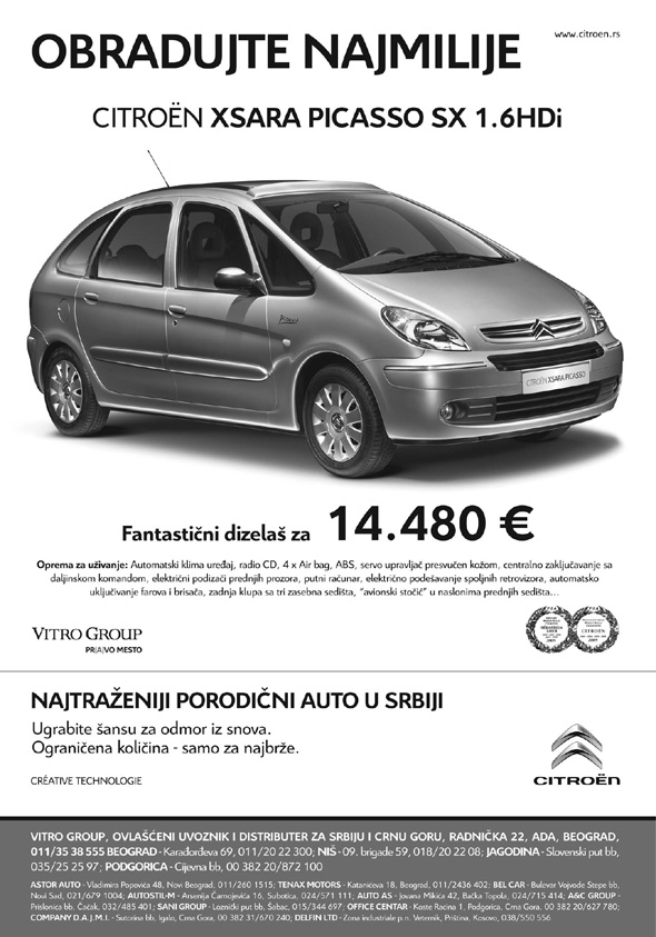 Citroen Xsara Picasso SX 1.6 HDi - Obradujte najmilije