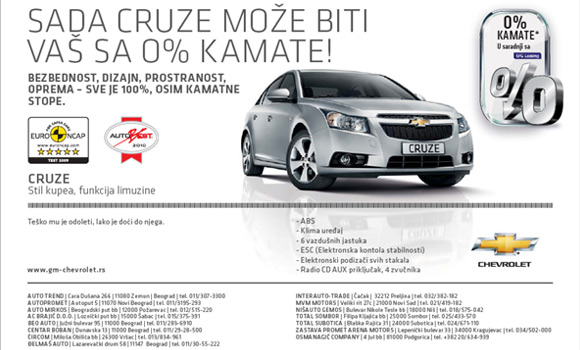 Nove cene za Chevrolet Spark i Captivu + Cruze 0%