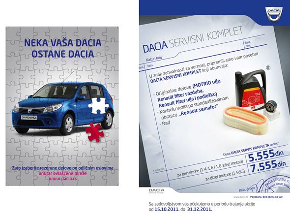 Dacia servisni komplet