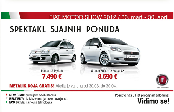 Fiat Motor Show 2012: U svim Fiat prodajnim salonima