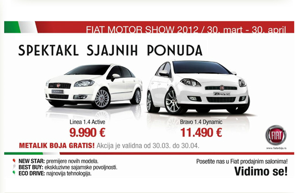 Fiat Motor Show 2012: U svim Fiat prodajnim salonima