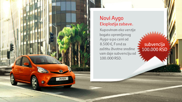 Novi Toyota Aygo, uz ekološku subvenciju od 100.000 RSD! 