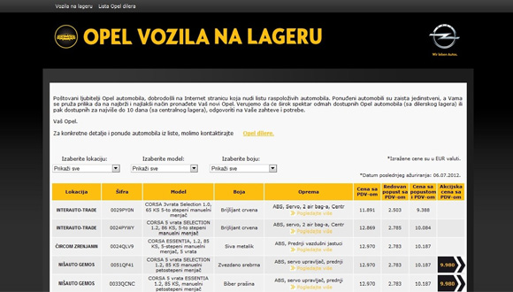 Opel lager – svima dostupan!