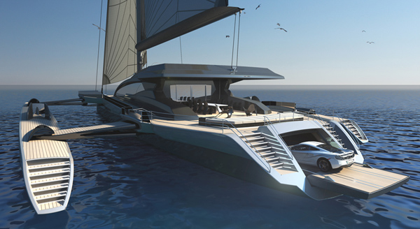 Najveći trimaran na svetu ima garažu za McLaren MP-12C 