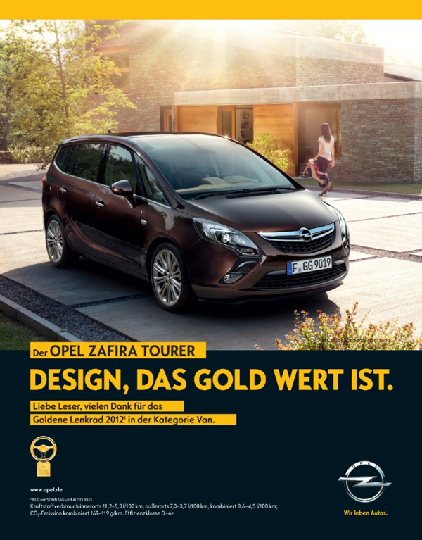 Opel Zafira Tourer osvojila nagradu “Zlatni volan 2012”
