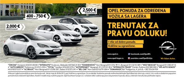 Opelov popust za vozila sa lagera