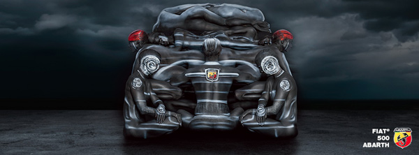 Abarth 500C stvoren od obojenih ženskih tela