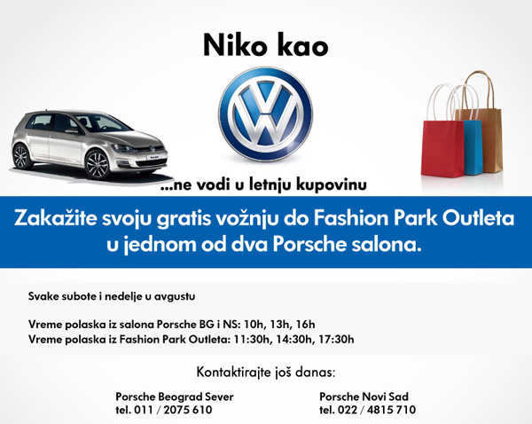 VW gratis vožnja u letnju kupovinu