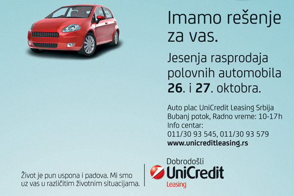 UniCredit Leasing Srbija - jesenja rasprodaja polovnih automobila!