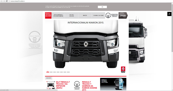 Sajt Renault Trucks i na srpskom jeziku