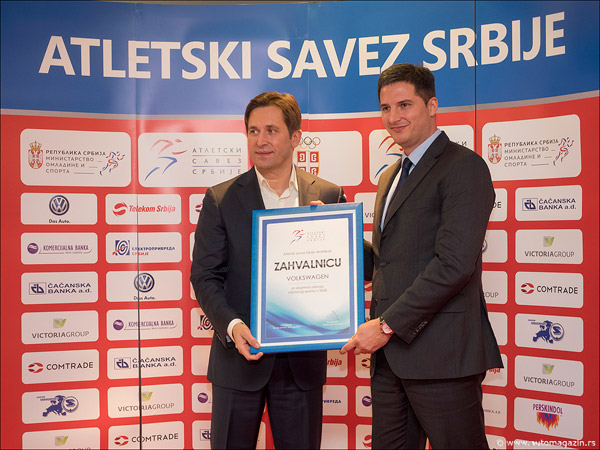 Volkswagenu priznanje od Atletskog saveza Srbije