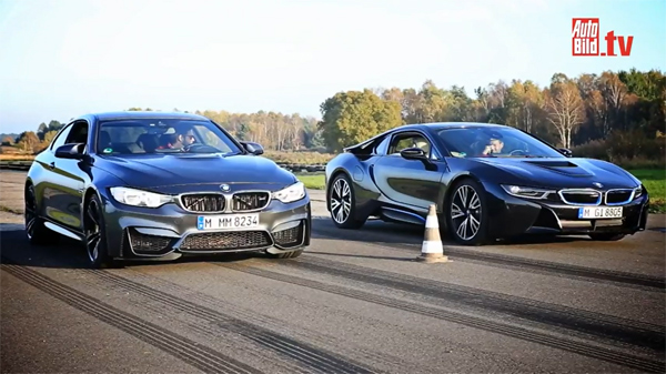 Video: ko je brži - BMW i8 ili M4 Coupe?