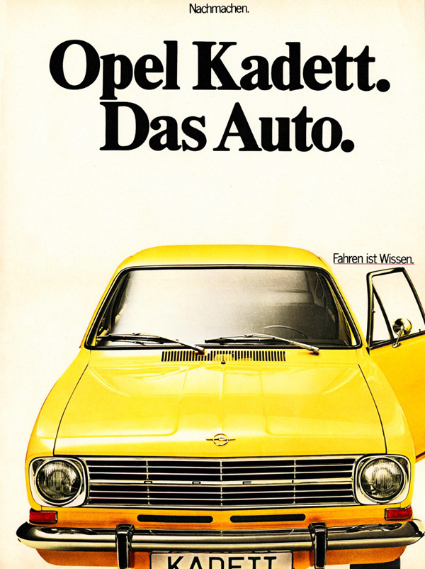 Kadett B slavi 50. rođendan: Opel Kadett – pojam automobila