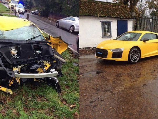 Audi R8 V10 Plus završio na krovu - šta se desilo?