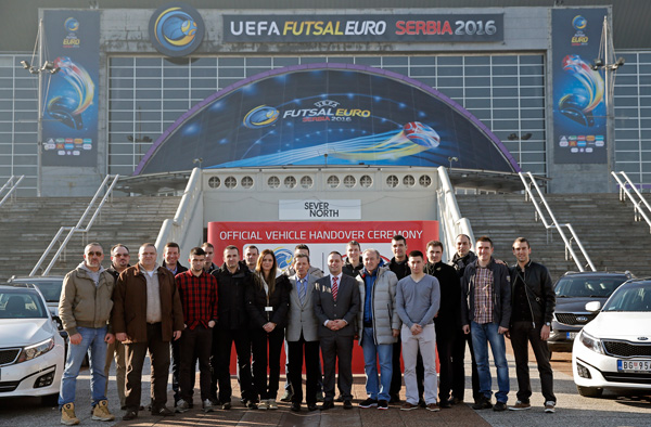 Kia: Svečana primopredaja vozila za turnir UEFA Futsal EURO Serbia 2016 