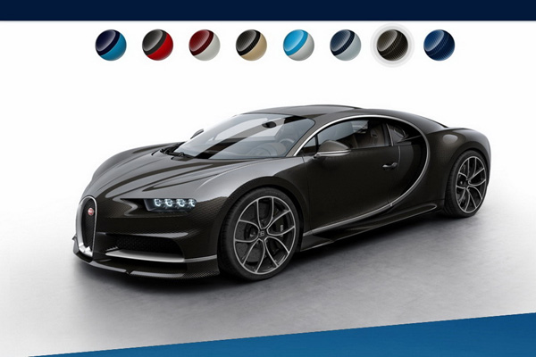 Bugatti Chiron u svim dostupnim kombinacijama boja (FOTO)