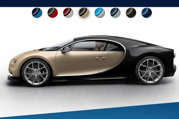 Bugatti Chiron u svim dostupnim kombinacijama boja (FOTO)