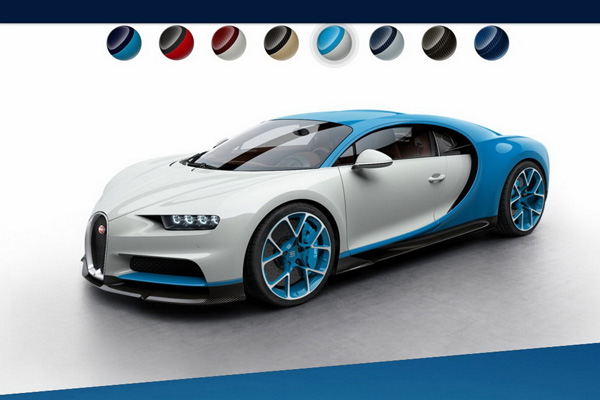 Bugatti Chiron u svim dostupnim kombinacijama boja (FOTO)