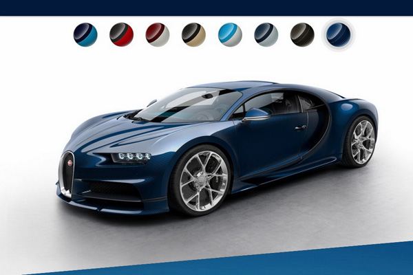 Bugatti Chiron u svim dostupnim kombinacijama boja (FOTO)