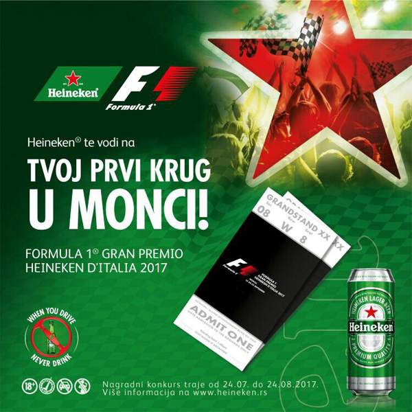 Heineken vas vodi na trku Formule 1 u Monzi