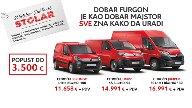 Citroen komercijalna vozila - subvencionisani lizing i popusti do 3.500 evra