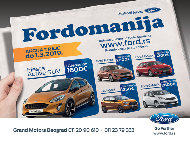 Fordovi automobili do 1. marta  po posebnim cenama