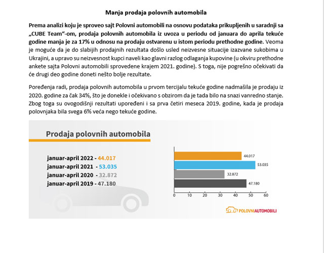 Polovni automobili analiza - Uticaj geopolitičkih dešavanja u svetu na tržište automobila u Srbiji