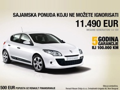 Sajamska ponuda: Renault Megane Generation 1.6 16V za 11.490 €