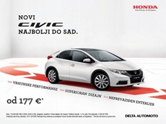 Delta Automoto: Najpovoljniji Honda Civic u Evropi