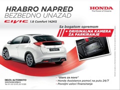 Uz novi Civic 1.8 Comfort poklon originalna Honda kamera za parkiranje 