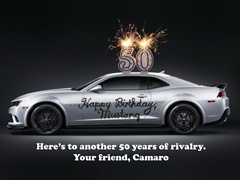 Chevrolet Camaro čestita 50. rođendan Ford Mustangu + FOTO
